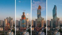 Ini penampakan gedung tertinggi di Thailand yang terlihat seperti belum rampung. Pool/MahaNakhon.