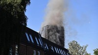 Grenfell Tower pada kompleks Lancaster West Estate, North Kensington, ini memiliki 24 lantai. Leon Neal/Getty Images.