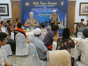Bukber Pekerja Transportasi, ini Pesan Kapolrestabes Surabaya