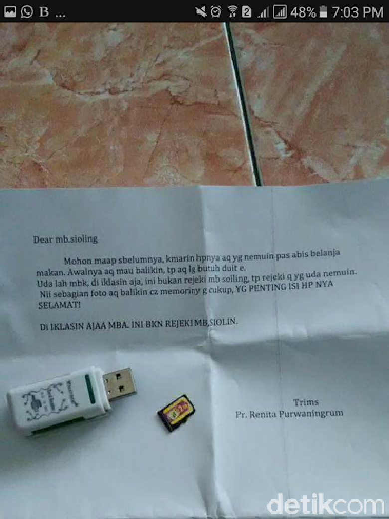 Begini Isi Surat Nasihat Penemu HP di Yogya Kepada Pemiliknya Begini Isi Surat Nasihat Penemu HP di Yogya Kepada Pemiliknya