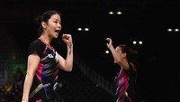 Unggulan keempat ganda putri Kyung Eun Jung/Seung Chan Shin (Korea) dikalahkan Anggia Shitta Awanda/Ni Ketut Mahadewi Istarani dari Indonesia di babak kedua Indonesia Open 2017. Mereka kandas dengan skor 15-21, 21-12, 15-21. Foto: David Ramos/Getty Images