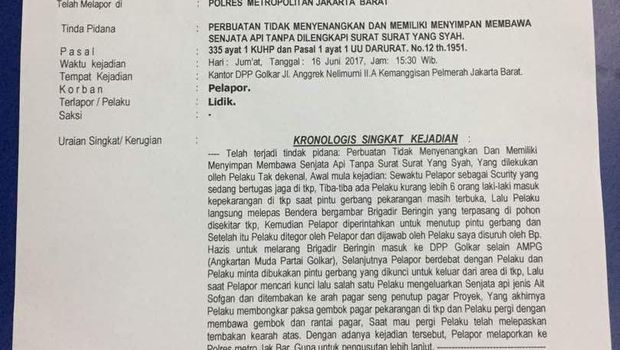 Laporan Polisi Brigade Beringin
