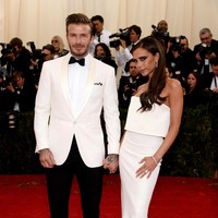 David Beckham and Victoria Beckham attend the Charles James: Beyond Fashion Costume Institute Gala at the Metropolitan Museum of Art on May 5, 2014 in New York City.  (Photo by Dimitrios Kambouris/Getty Images)