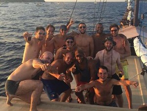 Pemain Liga Italia Stefan de Vrij dan Adem Ljajic Liburan di Bali