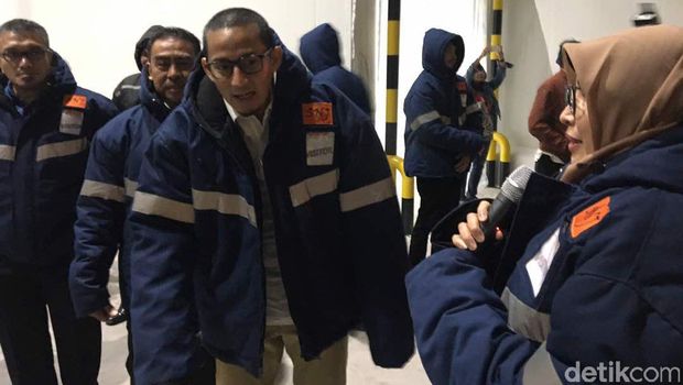 Sandiaga Uno cek cold storage daging kerbau India