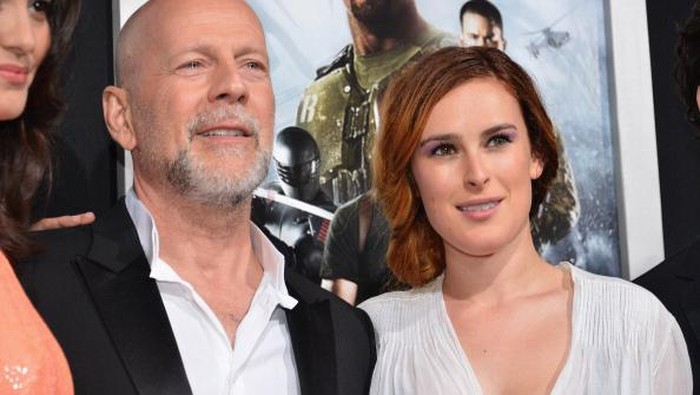HOLLYWOOD, CA - MARCH 28:  Actors Bruce Willis and Rumer Willis attend the premiere of Paramount Pictures 