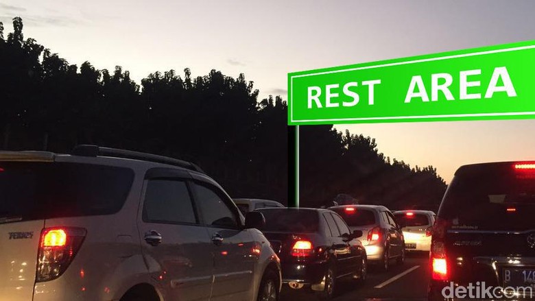 Ilustrasi macet/ antrean di rest area Ilustrasi macet/ antrean di rest area