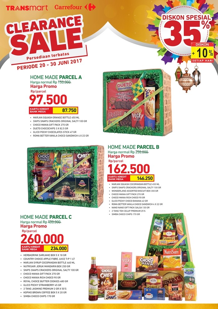 Diskon Spesial 35% untuk Parsel di Transmart dan Carrefour