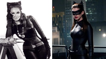Catwoman 1966 dan 2012. (Foto: internet/boredpanda)