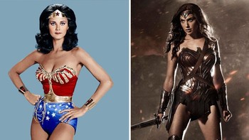Wonder Woman 1975 dan 2017. (Foto: internet/boredpanda)