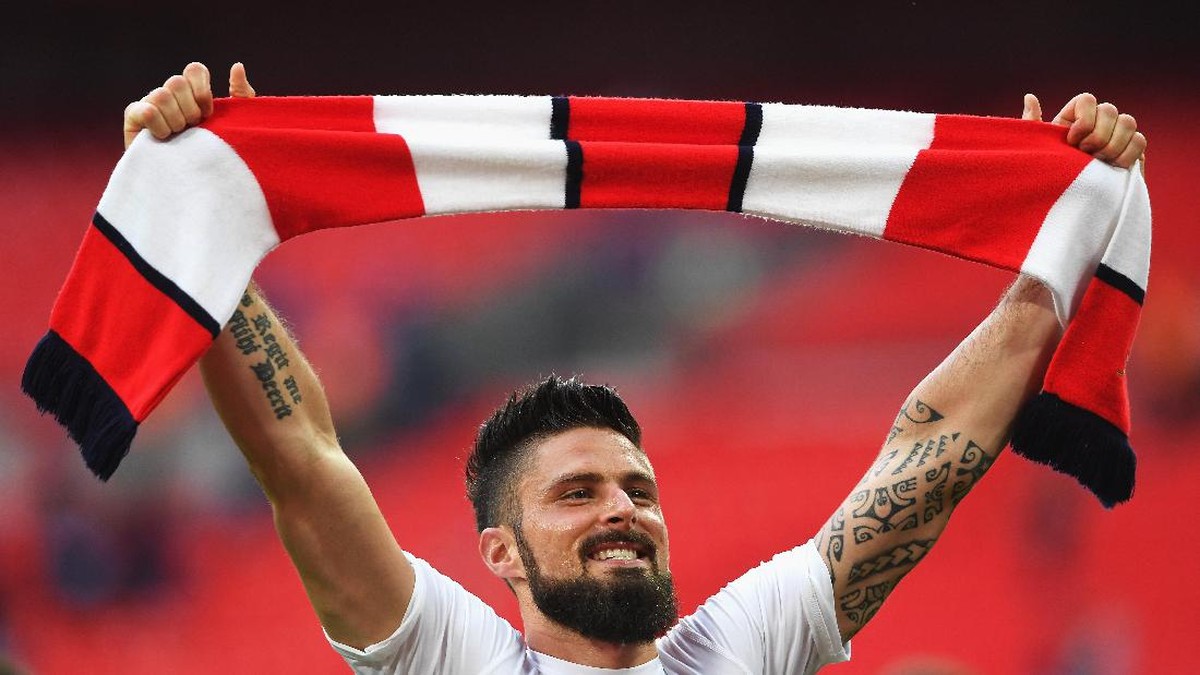 Penyerang Arsenal Olivier Giroud (Foto: Mike Hewitt/Getty Images)