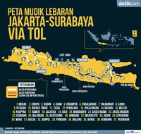 Peta Mudik Lewat Jalan Tol