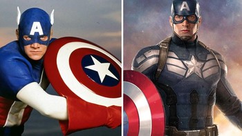 Captain America 1990 dan 2016. (Foto: internet/boredpanda)