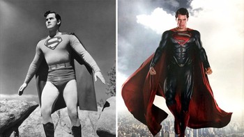 Superman 1948 dan 2016. (Foto: internet/boredpanda)