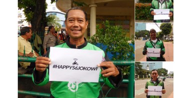 Akun Go-Jek mengucapkan selamat ultah pada presiden. Foto: istimewa