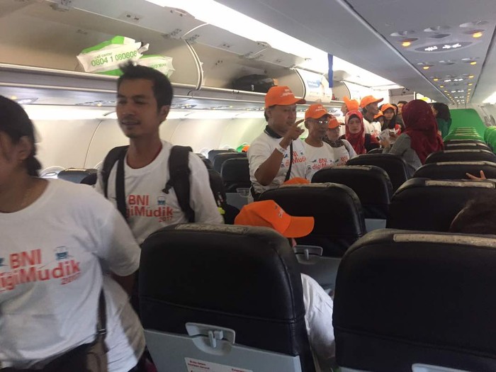 Pemudik Gratis BNI Diterbangkan dengan Tiga Pesawat