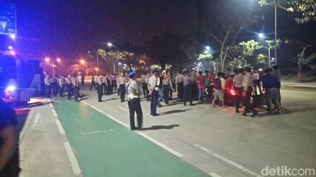 Patroli gabungan di wilayah Jakarta Pusat.