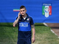 Marco Verratti mesti menunggu setidaknya sampai 2020 untuk tampil di turnamen pertamanya berseragam Italia, usai absen di Piala Eropa dua tahun lalu karena cedera pangkal paha. Gelandang tengah Paris St. Germain itu tampil impresif di musim lalu usai mencetak dua gol dan tujuh assist. (Foto: Claudio Villa/Getty Images)