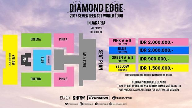Seatplan dan harga tiket konser SEVENTEEN