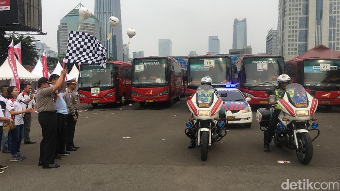 Ribuan Tukang Ojek dan Mekanik Bengkel Mudik Bareng ke Solo