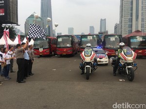 Ribuan Tukang Ojek dan Mekanik Bengkel Mudik Bareng ke Solo
