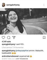 Pamer Cincin di Instagram, Kahiyang Ayu: I Said Yes