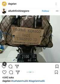 Curhatan pemudik di jalanan.