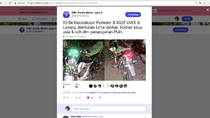 Tabrak Pembatas Flyover Jembatan Lima, 1 Pemotor Tewas