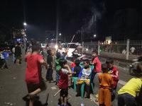 Malam takbiran di Jalan Tambak, Menteng, Jakarta Pusat, Sabtu (24/6/2017).