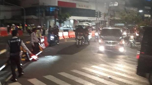 Rekayasa lalu lintas di Kota Tua, Jakarta Barat, Sabtu (24/6/2017).