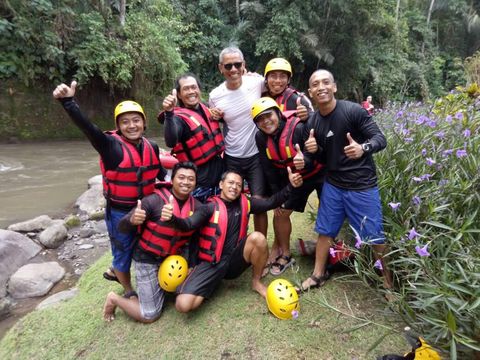 Obama rafting di Sungai Ayung, Badung, Bali