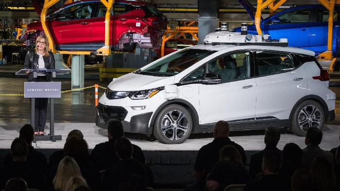 Chevrolet Bolt EV autonomous test vehicles are assembled at General Motors Orion Assembly in Orion Township, Michigan. (Photo by Jeffrey Sauger for General Motors) Chevrolet Bolt EV autonomous test vehicles are assembled at General Motors Orion Assembly in Orion Township, Michigan. (Photo by Jeffrey Sauger for General Motors)