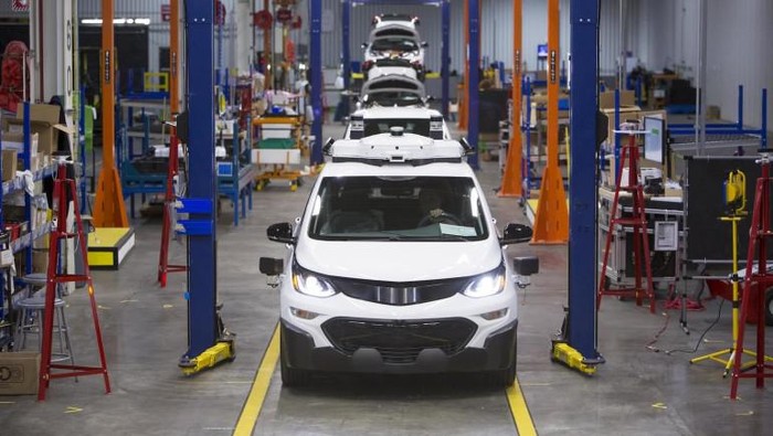 Chevrolet Bolt EV autonomous test vehicles are assembled at General Motors Orion Assembly in Orion Township, Michigan. (Photo by Jeffrey Sauger for General Motors)