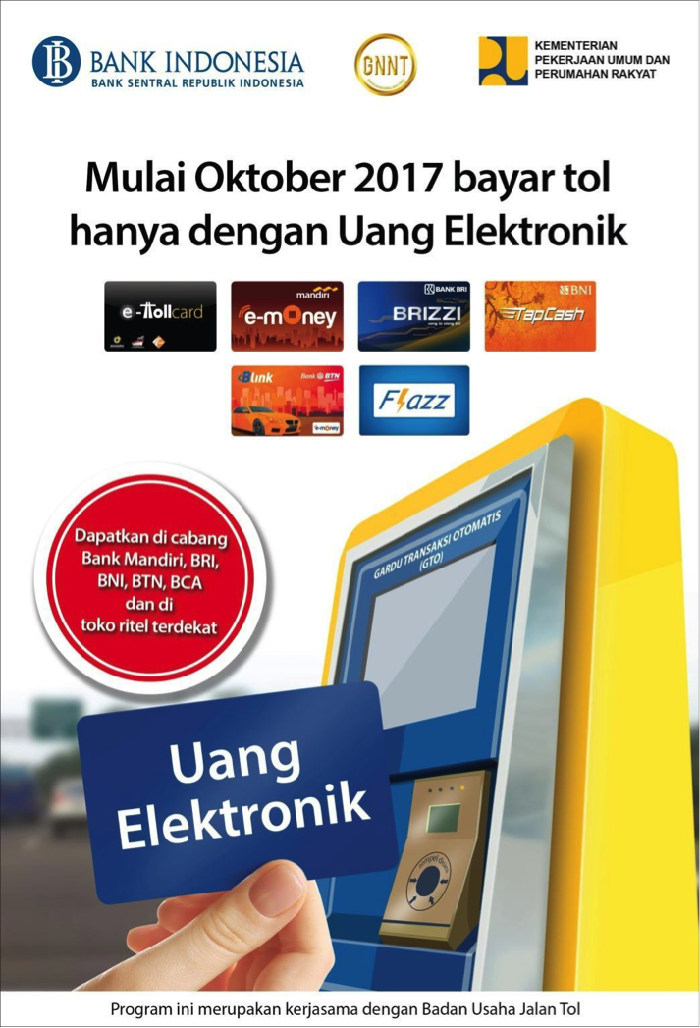 Mulai Oktober 2017, Bayar Tol Hanya dengan Uang Elektronik