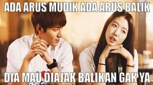 Meme Kocak Arus Balik Lebaran Bukan Balikan ke Mantan