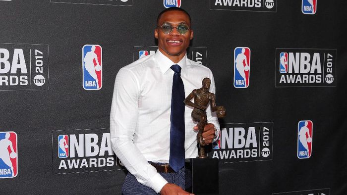 Russell Westbrook terpilih sebagai MVP NBA 2016-17. Foto: Brad Penner-USA TODAY Sports Russell Westbrook terpilih sebagai MVP NBA 2016-17. Foto: Brad Penner-USA TODAY Sports