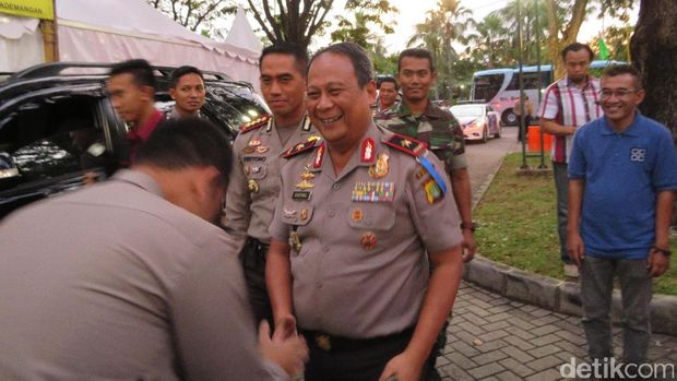 Wakapolda Metro Jaya Brigjen Suntana mendatangi kawasan wisata Taman Impian Jaya Ancol, Jakarta Utara, Selasa (27/6/2017)