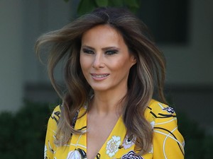 Sambut PM India, Melania Trump Cantik Bergaun Modest Rp 28 Juta