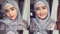 Prilly Latuconsina cantik banget mengenakan hijab berwarna abu-abu.Foto: Instagram Prilly Latuconsina