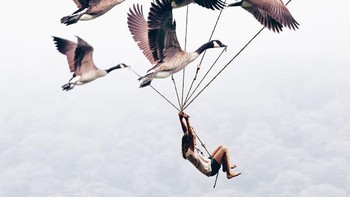 Deretan karya Luisa mengingatkan kita akan salah satu video klip band asal Inggris Coldplay berjudul Up and Up. Foto: Instagram @hey.luisa