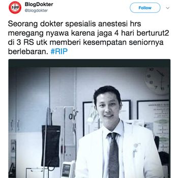 Dokter Meninggal Saat Piket Lebaran, Perdatin Tunggu Laporan Resmi