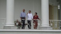 Veranda talk Jokowi-Iriana dan Obama di Istana Bogor. Foto: pool