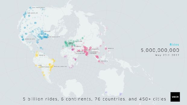 Uber Tembus 5 Miliar Perjalanan