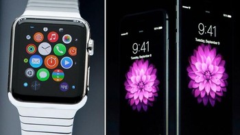Bahkan saat meluncurkan Apple Watch pun jam yang dipajang tetap angka 9.41. Foto: Peluncuran iPhone (istimewa)