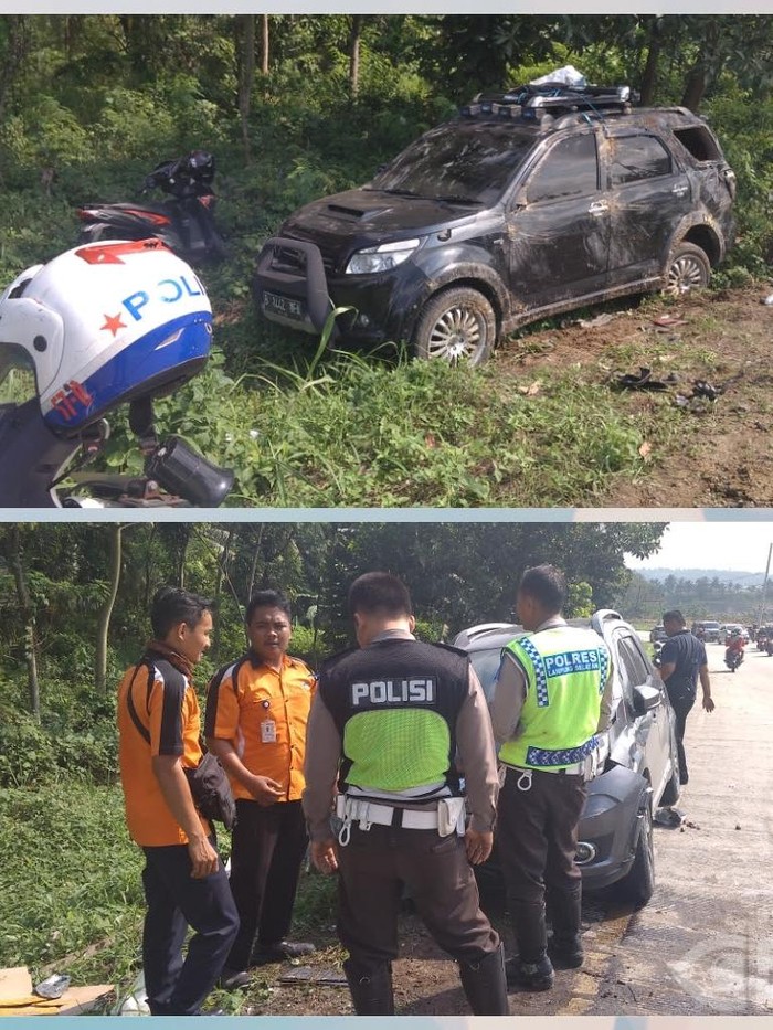 Arus Balik, Dua Mobil Tabrakan Jelang Pelabuhan Bakauheni