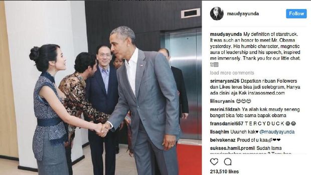 Bangganya Maudy Ayunda Bisa Bertemu dengan Obama