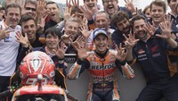 Bagi Marquez ini adalah kemenangan kedelapan beruntunnya di Jerman sejak membalap di Moto3 pada 2010. Sementara di kelas MotoGP, ini kemenangan keempat beruntunnya (Foto: Getty Images/Mirco Lazzari gp)