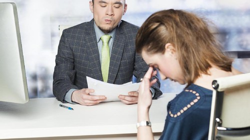 Supervisor scolding a subordinate