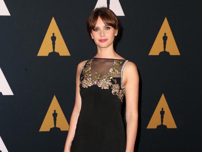 HOLLYWOOD, CA - NOVEMBER 12:  Actress Felicity Jones attends the Academy of Motion Picture Arts and Sciences 8th annual Governors Awards at The Ray Dolby Ballroom at Hollywood & Highland Center on November 12, 2016 in Hollywood, California.  (Photo by Frederick M. Brown/Getty Images)
