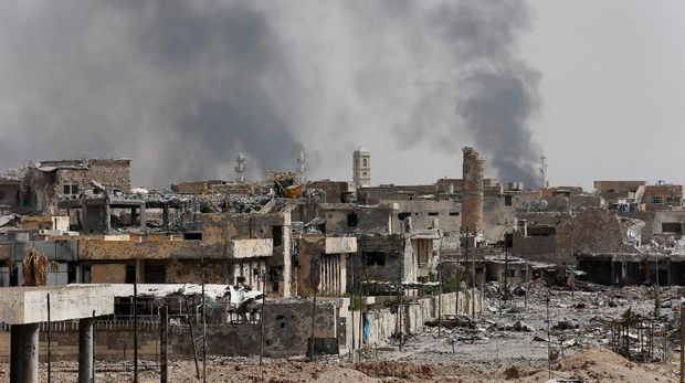Pertempuran sengit pasukan Irak dengan ISIS di Kota Tua, Mosul pada 3 Juli 2017